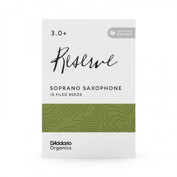 D'Addario Organic Reserve Soprano Saxophone Reeds, 3+ (10 Pack)