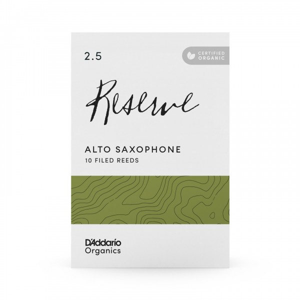 D'Addario Organic Reserve Alto Saxophone Reeds, 2.5 (10 Pack)