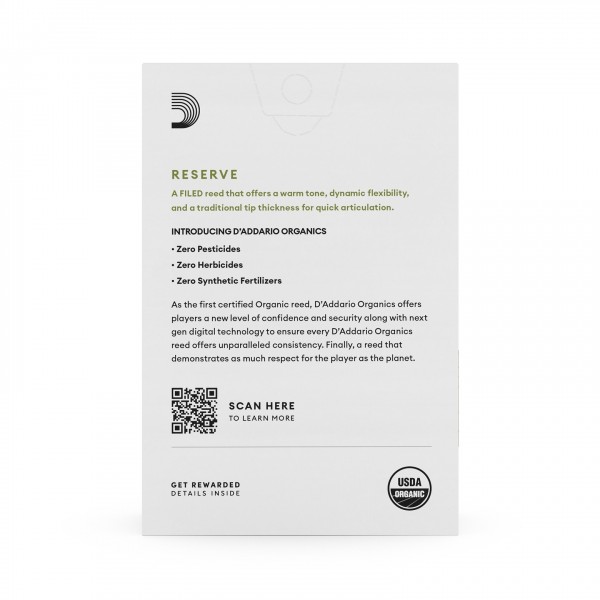 D'Addario Organic Reserve Alto Saxophone Reeds, 3.5 