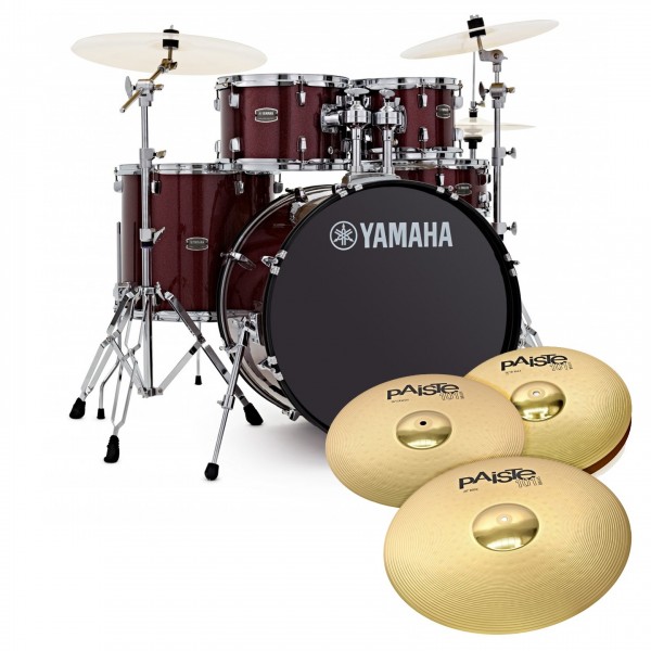 Yamaha Rydeen 20" Drum Kit w/Cymbals, Burgundy Glitter