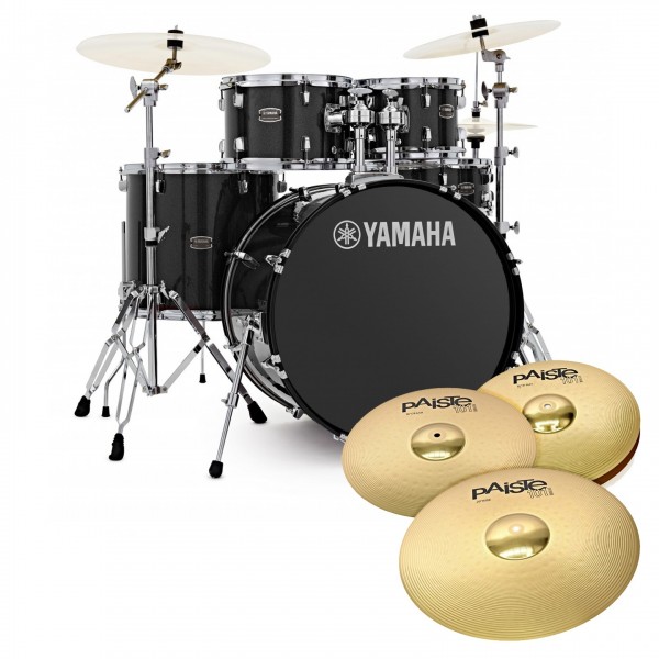 Yamaha Rydeen 20" Drum Kit w/Cymbals, Black Glitter
