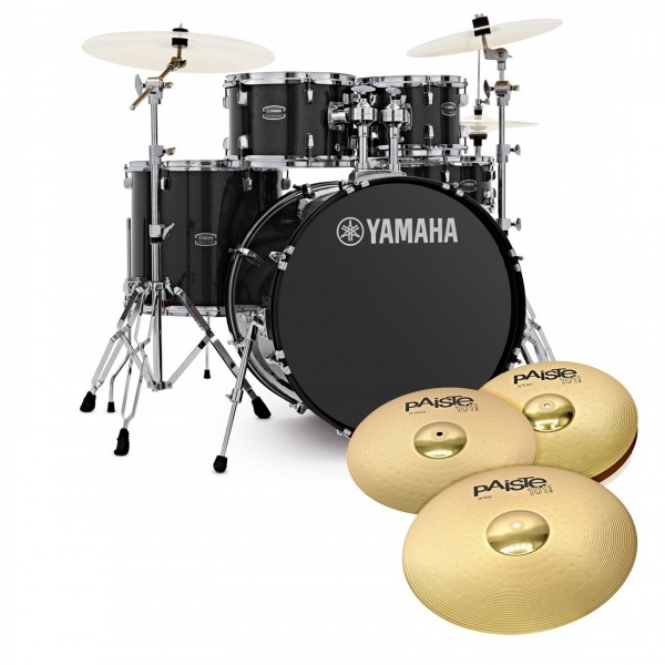 Yamaha Rydeen 22" Drum Kit w/Cymbals, Black Glitter