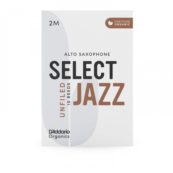 D'Addario Organic Select Jazz Unfiled Alto Sax Reeds, 2M (10 Pack)