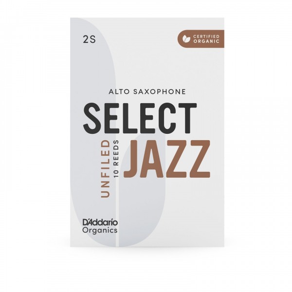 D'Addario Organic Select Jazz Unfiled Alto Sax Reeds, 2S (10 Pack)