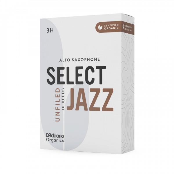 D'Addario Organic Select Jazz Unfiled Alto Sax Reeds, 3H (10 Pack)
