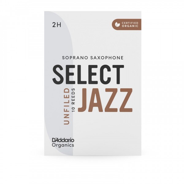 D'Addario Organic Select Jazz Unfiled Soprano Sax Reeds, 2H (10 Pack)