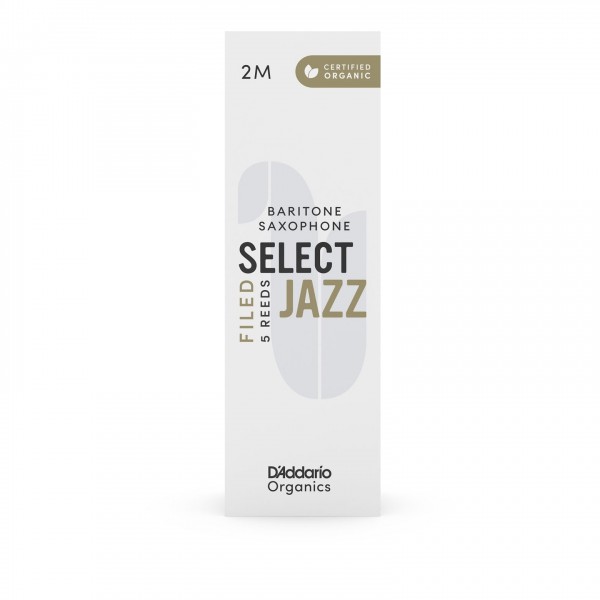 D'Addario Organic Select Jazz Filed Baritone Sax Reeds, 2M (5 Pack)
