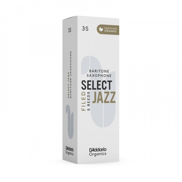 D'Addario Organic Select Jazz Filed Baritone Saxophone Reeds, 3S (5 Pack)