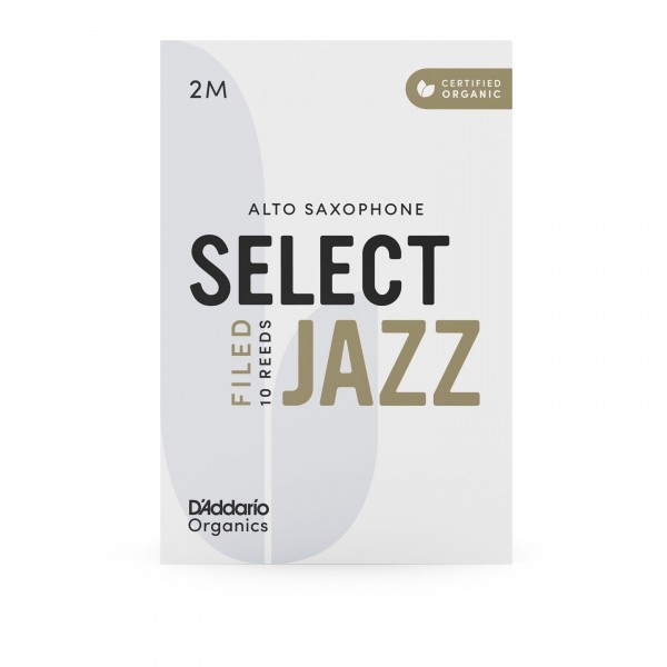 D'Addario Organic Select Jazz Filed Alto Sax Reeds, 2M (10 Pack)