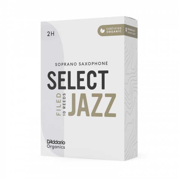 D'Addario Organic Select Jazz Filed Soprano Sax Reeds, 2H (10 Pack)