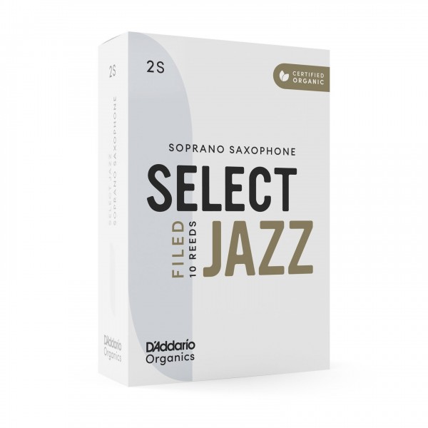 D'Addario Organic Select Jazz Filed Soprano Sax Reeds, 2S (10 Pack)