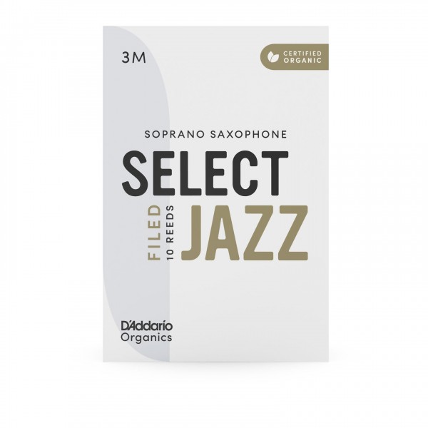 D'Addario Organic Select Jazz Filed Soprano Sax Reeds, 3H (10 Pack)