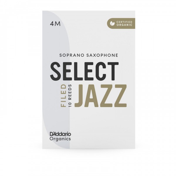 D'Addario Organic Select Jazz Filed Soprano Sax Reeds, 4M (10 Pack)