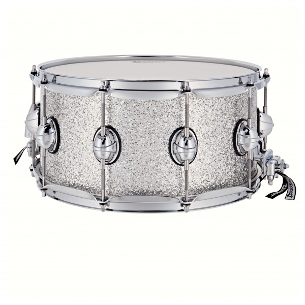 Premier Genista Maple 14" x 7" Snare Drum, Silver Sparkle