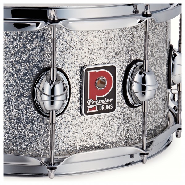Premier Genista Maple 14" x 7" Snare Drum, Silver Sparkle
