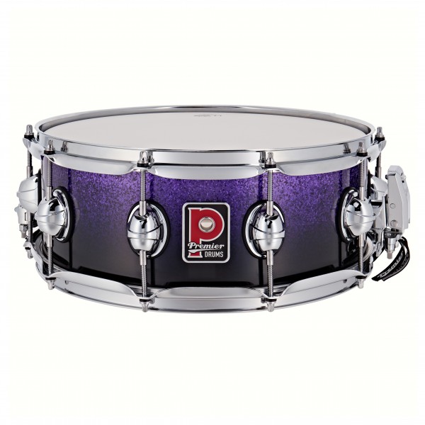 Premier Genista Maple 14" x 5.5" Snare Drum, Purple Fade Sparkle