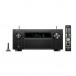 Denon AVC-A1H 15.4 Channel 8K AV Amplifier, Black front view and accessories