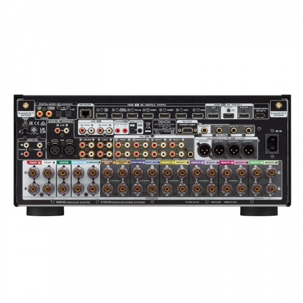 Denon AVC-A1H 15.4 Channel 8K AV Amplifier, Black rear view