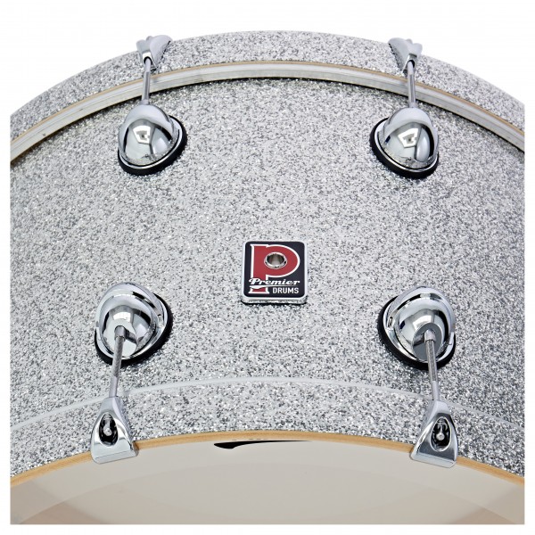 Premier Genista Maple 24" x 14" Bass Drum, Silver Sparkle