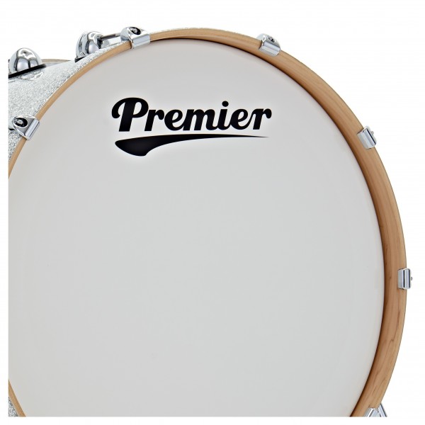 Premier Genista Maple 24" x 14" Bass Drum, Silver Sparkle