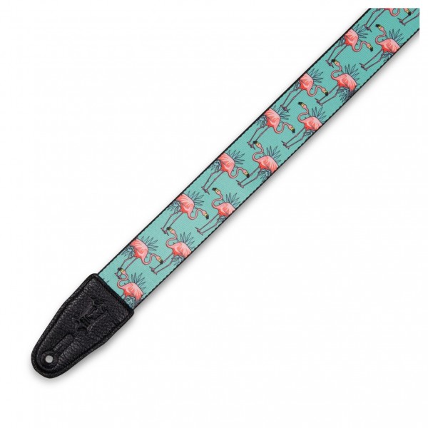 Levy's Prints Polyester w Leather Ends 2", Flamingos Motif 2 
