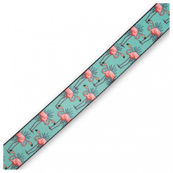 Levy's Prints Polyester w Leather Ends 2", Flamingos Motif 3 