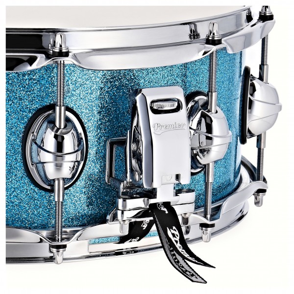 Premier Genista Classic 14" x 5.5" Snare Drum, Aqua Sparkle