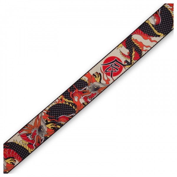 Levy's Prints Polyester w Leather Ends 2", Japanese Dragon 3 