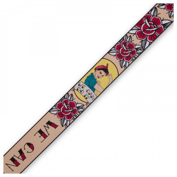 Levy's Prints Polyester w Leather Ends 2", Rosie the Riveter 3 