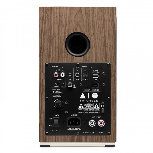 Triangle AIO Twin Bookshelf Speakers (Pair), Brown Maple