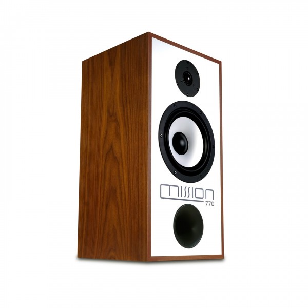 MISSION 770 2-Way Standmount Speaker (Pair), Walnut - Angle