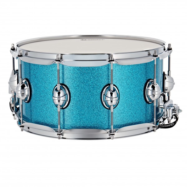 Premier Genista Classic 14" x 7" Snare Drum, Aqua Sparkle