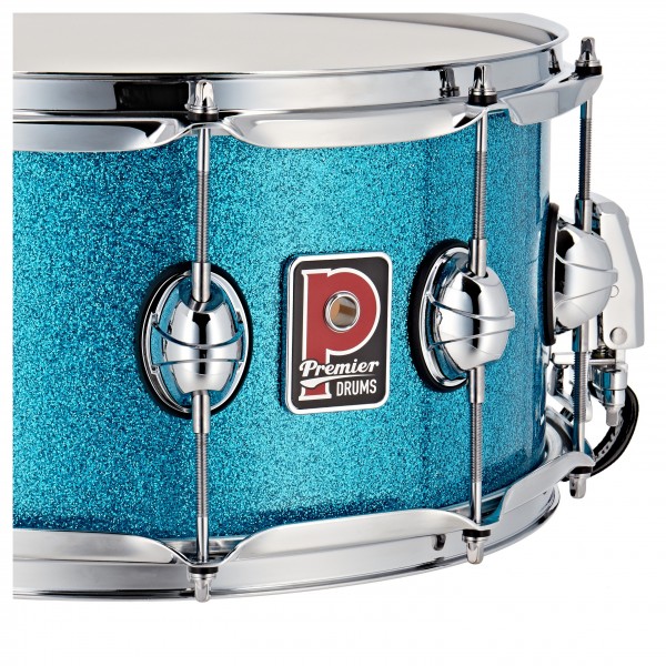Premier Genista Classic 14" x 7" Snare Drum, Aqua Sparkle