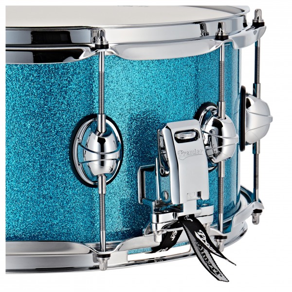 Premier Genista Classic 14" x 7" Snare Drum, Aqua Sparkle