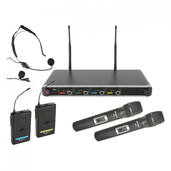 Chord NU4 Quad UHF Wireless System, Combo, Full System