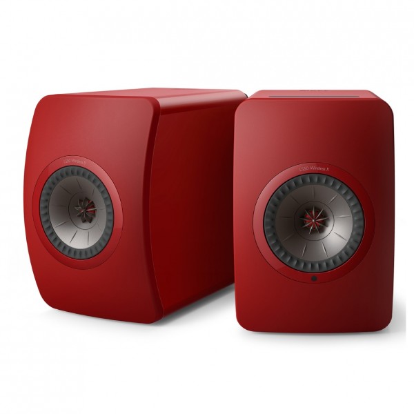 KEF LS50W MKII Special Edition Wireless Speakers (Pair), Crimson Red (2)
