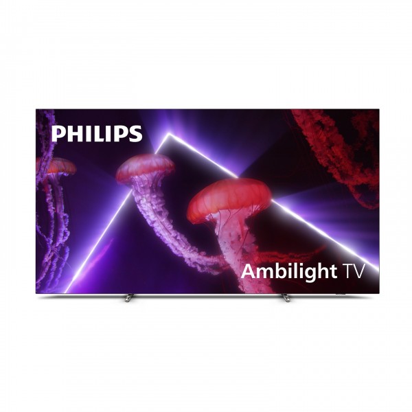 Philips Ambilight 77in Android OLED 4K UHD TV 77OLED807 Front View