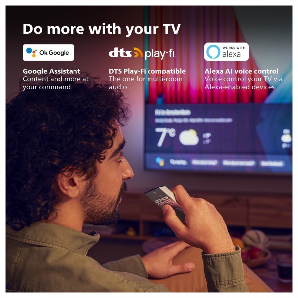 Philips Ambilight 58in Android 4K UHD Smart TV 58PUS8507 - Voice Assistance