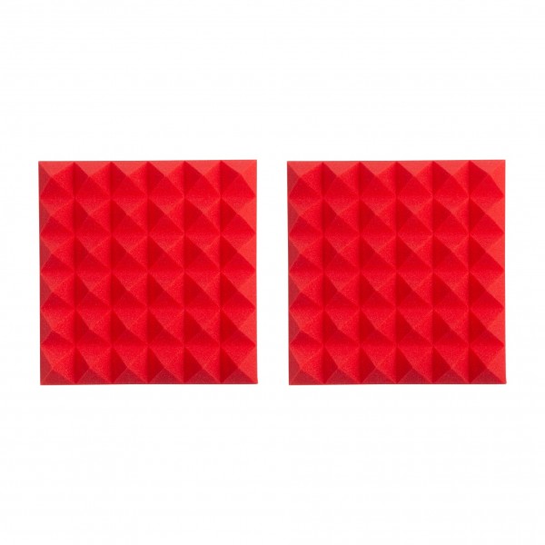 Gator Pack of 2 30cm Acoustic Foam Panels, Red - Pair