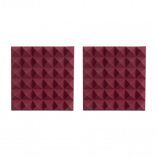 Gator Pack of 2 30cm Acoustic Foam Panels, Burgundy - Pair