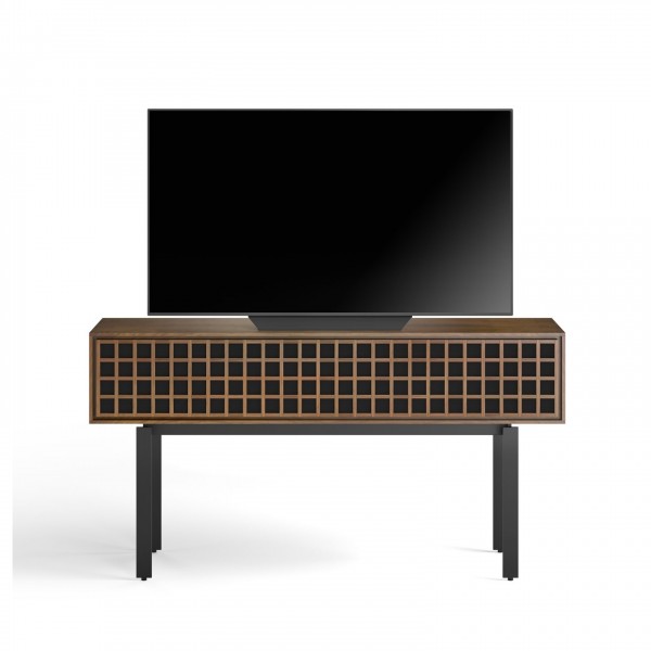 BDI Interval 7246 61" Media Console, Natural Walnut - Front w/ TV