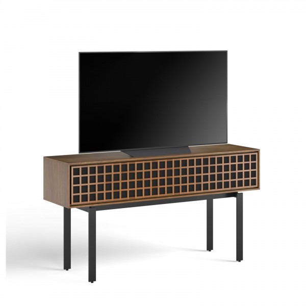 BDI Interval 7246 61" Media Console, Natural Walnut - Angle 1 w/ TV