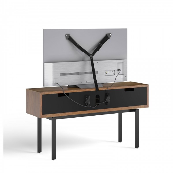 BDI Interval 7246 61" Media Console, Natural Walnut - Angle 2 w/ TV