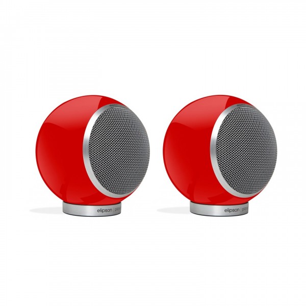 Elipson Planet M Stand Mount Speaker, Red (Pair)
