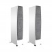 Jamo C 97 II Concert Series Floorstanding Speakers (Pair), White Front View With Covers