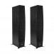Jamo C 95 II Concert Series Floorstanding Speakers (Pair), Black Front View With Covers