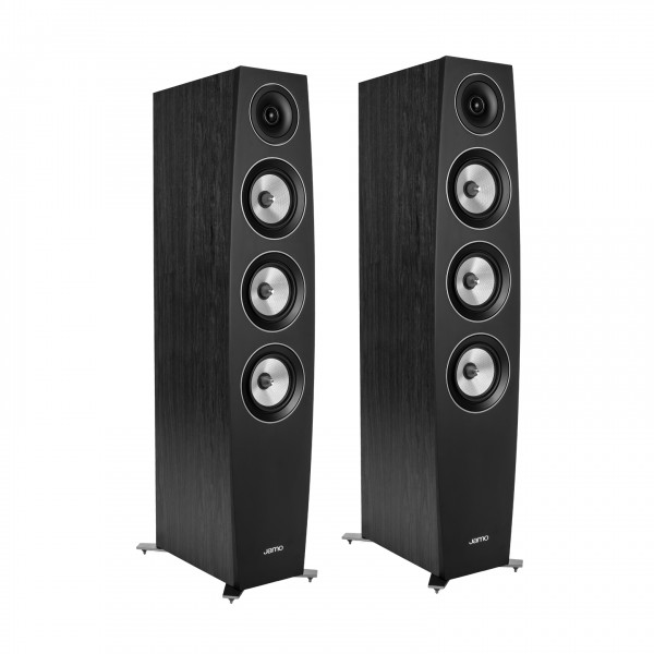 Jamo C 97 II Concert Series Floorstanding Speakers (Pair), Black Front View