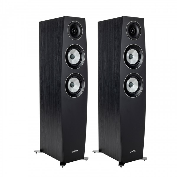 Jamo C 95 II Concert Series Floorstanding Speakers (Pair), Black Front View