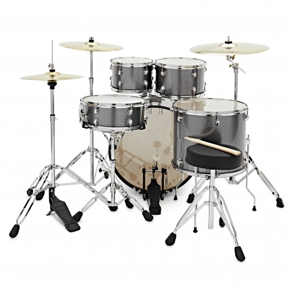 BDK-22 Expanded Rock Drum Kit by Gear4music, Silver Sparkle