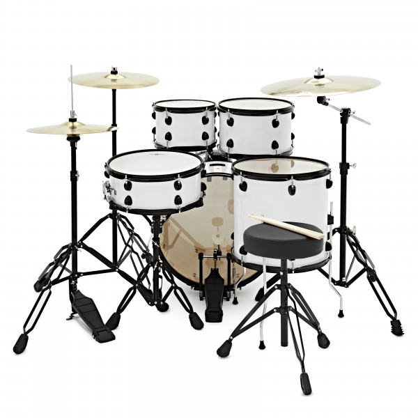 BDK-20 Expanded Fusion Drum Kit by Gear4music, White